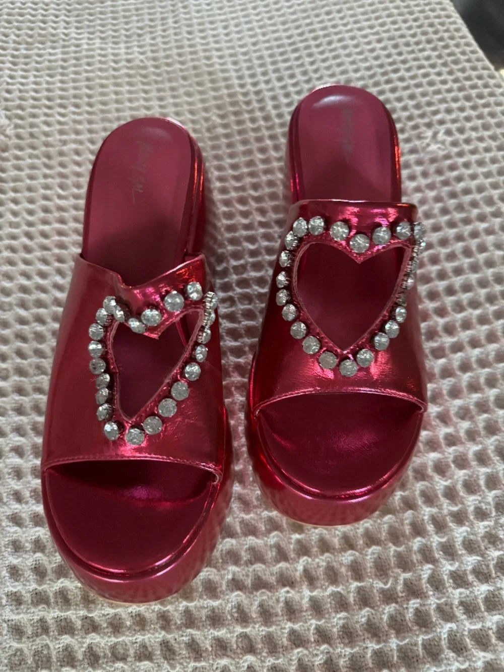 Nasty Gal Pink Heart Platforms